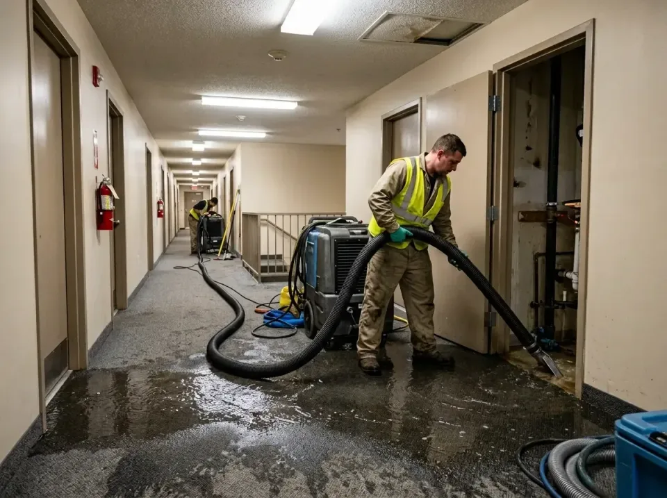 multi-unit-apartment-hallway-f-005 — frequently asked questions, Emergency Burst Pipe Water Extraction & Removal in New Cord…
